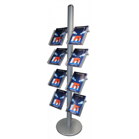 Brochure Stand with base 8 compartements