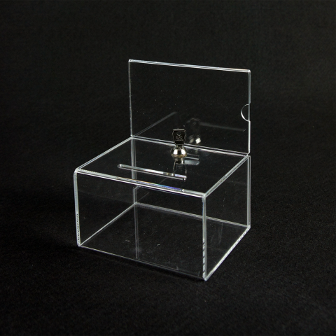 Plexi ballot box with frame and lock