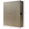 Wooden wine box, hinged cover, natural wood, (triple)