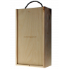 Wooden wine box, sliding cover, natural wood, (double)