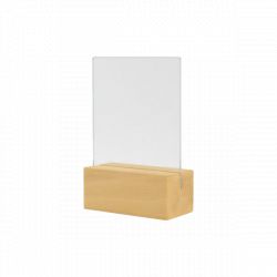 Porte menu de table bois/plexi A6 (Bois clair)