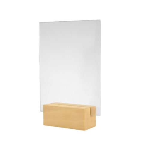 Table menu display wood/plexi light wood A5