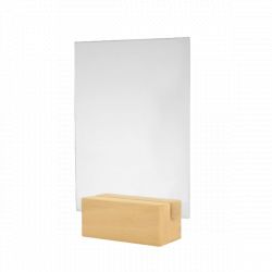 Porte menu de table bois/plexi A5 (Bois clair)