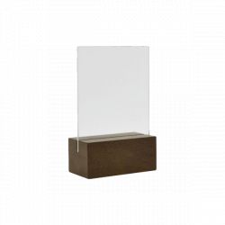 Porte menu de table bois/plexi A6 (Bois foncé)