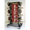 Transport trolley for Queue Barrier with cord (12x Stand Gold, 12x cords)